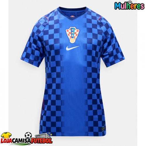 Camisa de Futebol Croácia Equipamento Secundário Mulheres Mundo 2026 Manga Curta